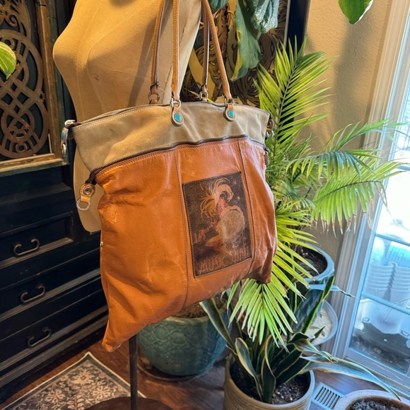 Gabs Cognac Music Hall Art Nouveau patchwork Butter Leather made in Italy - Picture 3 of 16